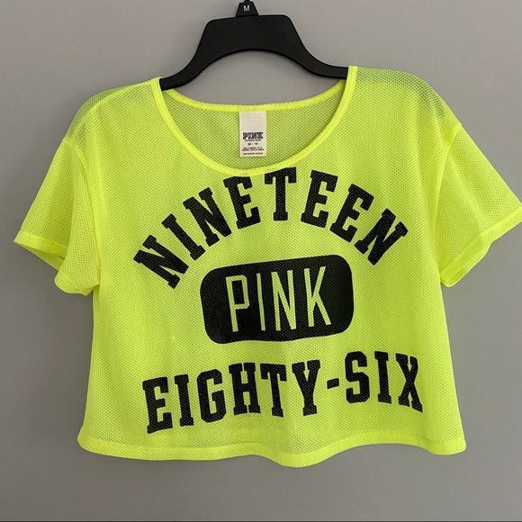 neon yellow mesh crop top